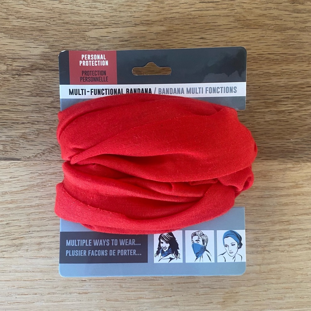 NWT Extra Wide Stretch Soft Knit Fabric Headband Mask Scarf Bandana Red